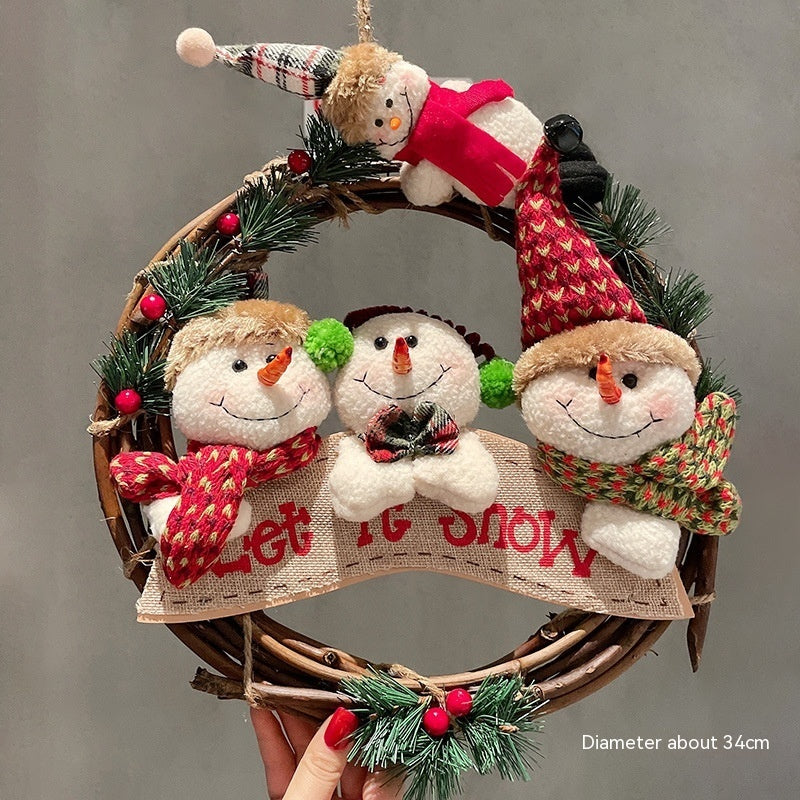 Navidad - Colgante con adornos de anillo de vid navideña - Zhibo