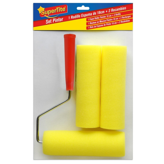 Supertite - 1 Rodillo Espuma de 18cm + 2 Recambios
