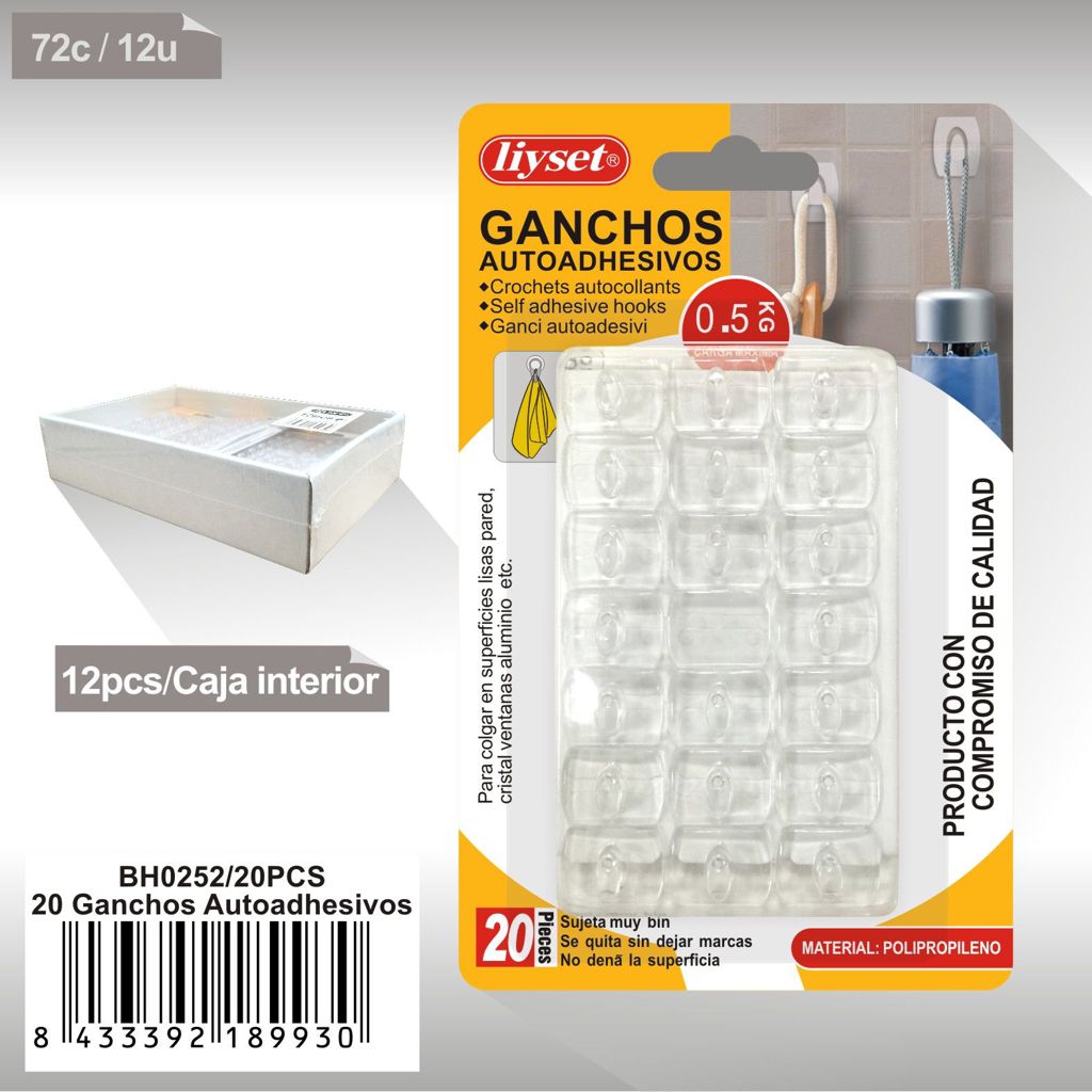 Liyset - Ganchos Autoadhesivos