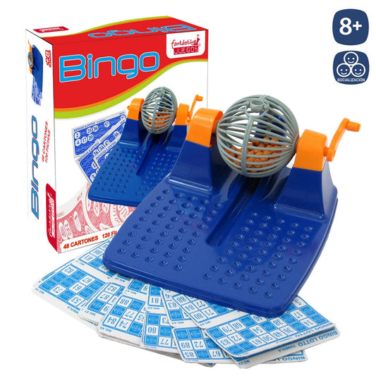 BINGO 48 CARTONES Y 120 FICHAS CAJA IMPRESA 24X31 CM