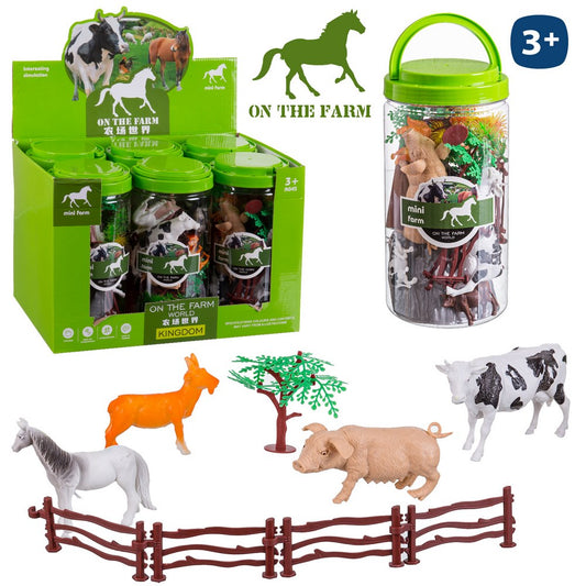 ANIMALES GRANJA PVC 12 X 25 CM TUBO PVC ROSCA 12X25 CM- CAJA EXPOSITORA 6 UDS