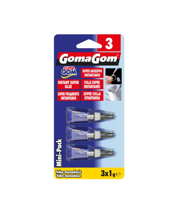 Gomagom - SUPER ADHESIVO INSTANTÁNEO 1g (3) Monodosis