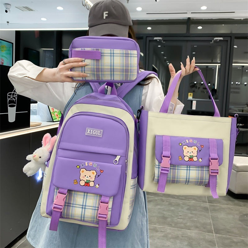 Mochila de secundaria o escuela primaria, conjunto de tres piezas - Zhibo