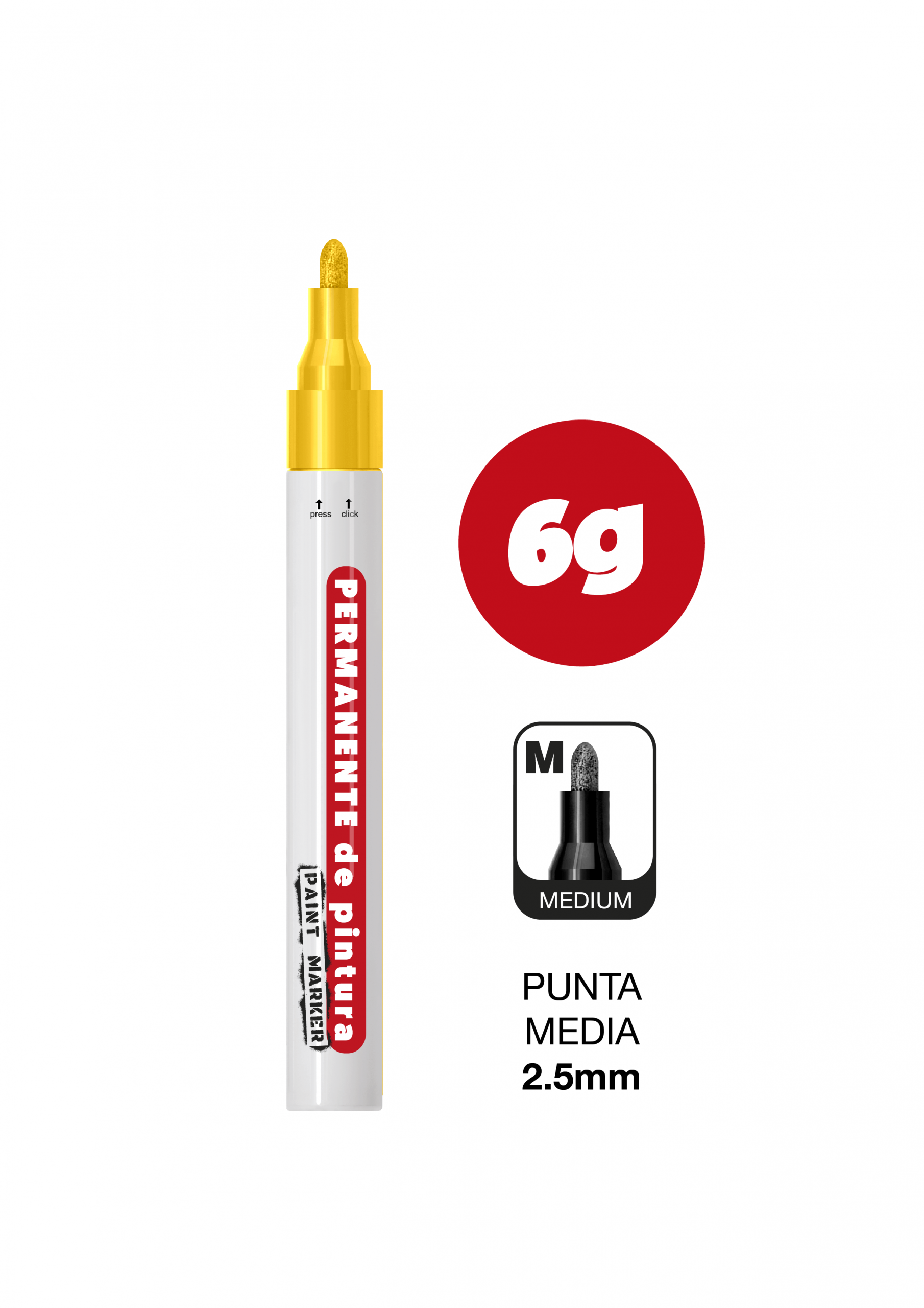 Zp - PERMANENTE PINTURA ORO 6gr PUNTA 2.5mm