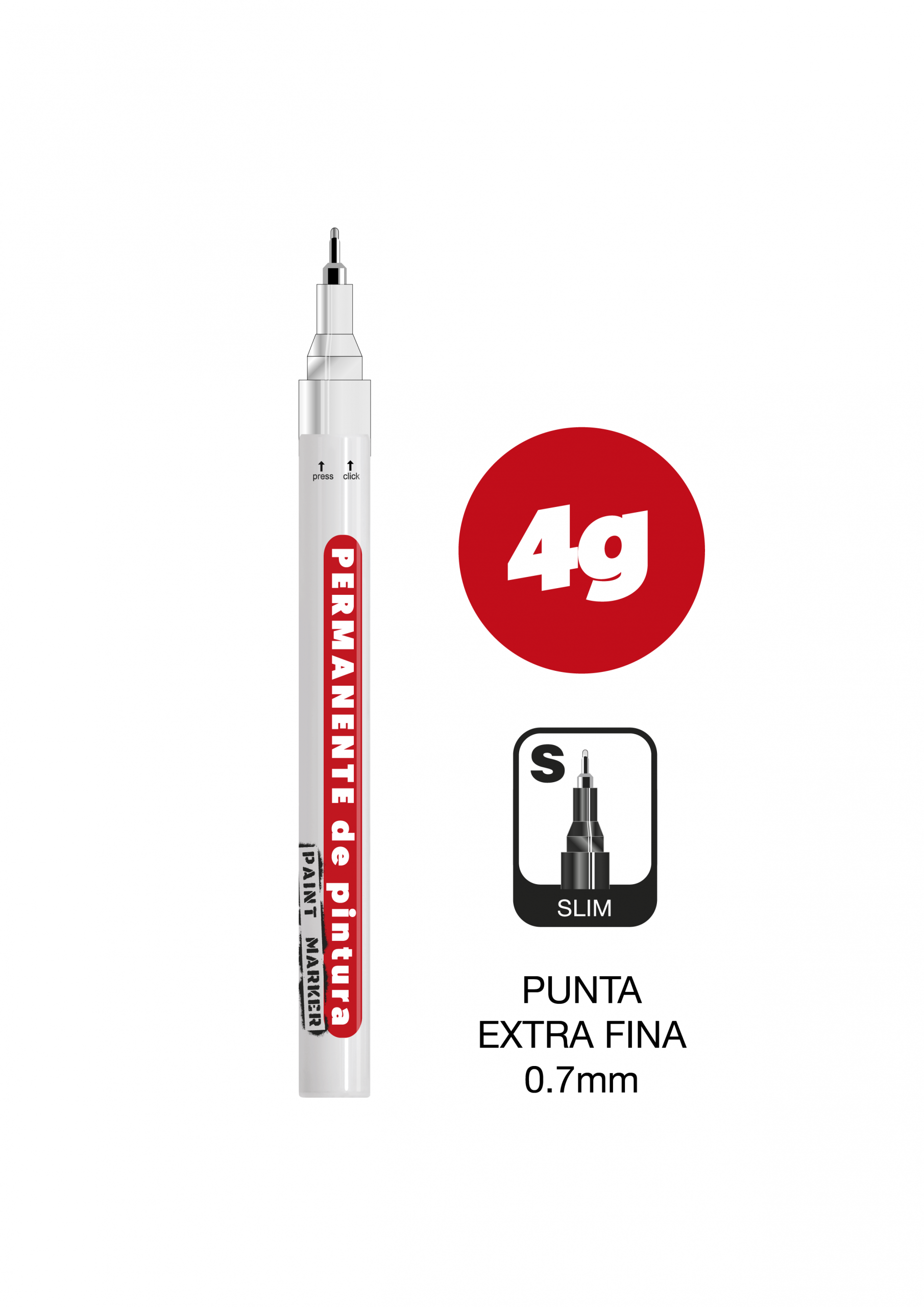 Zp - PERMANENTE PINTURA BLANCO 4gr PUNTA 0.7mm