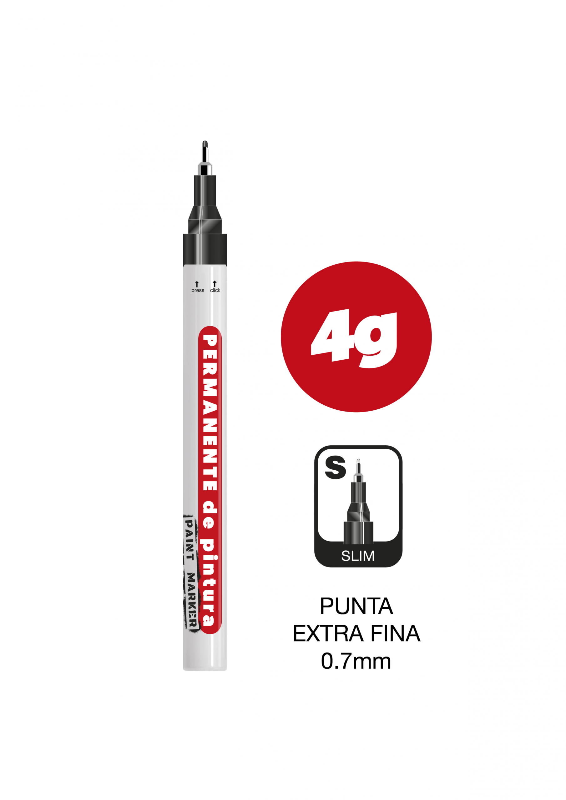 Zp - PERMANENTE PINTURA NEGRO 4gr PUNTA 0.7mm