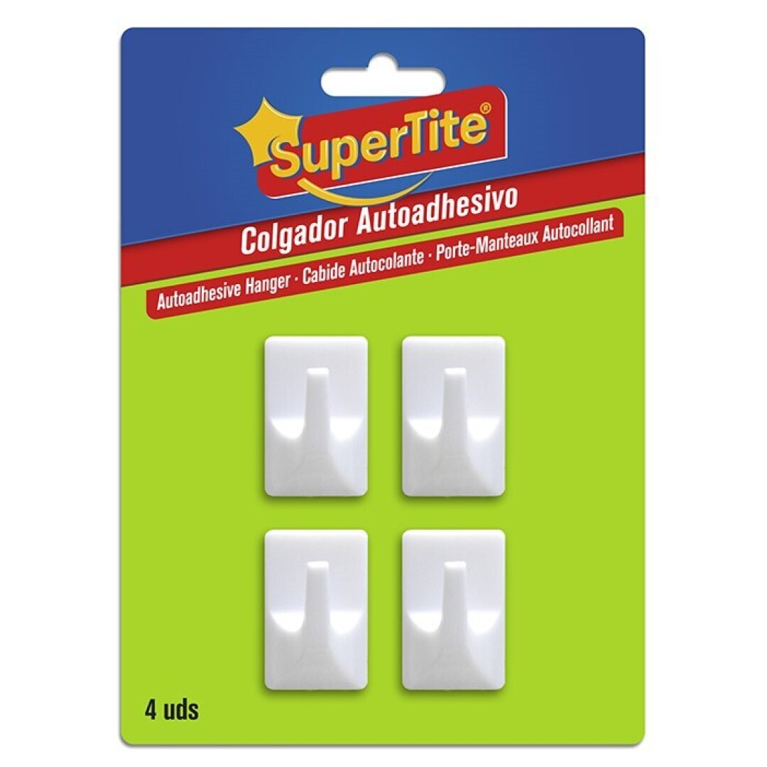Supertite - COLGADOR BLANC CUADR, Blist.4u(12/144)