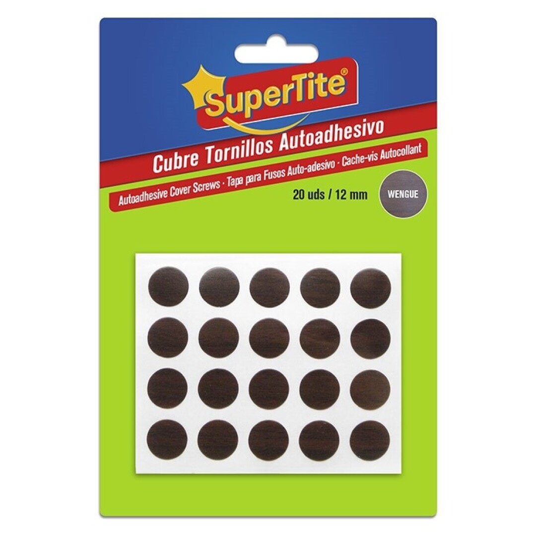 Supertite - CUBRE TORNILLO WENGE, 12mm Bli20 uds