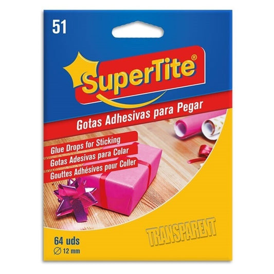 Supertite - GOTAS ADHESIVAS,12mm Blister 64u(12/144)