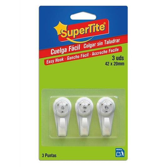 Supertite - CUELGA FACIL,Bli.3.3puntas42x20mm