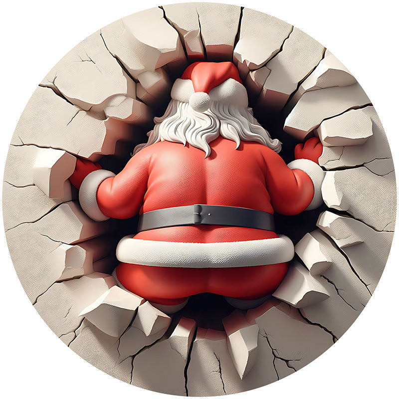Navidad - Adornos redondos de acrílico de Papá Noel - Zhibo