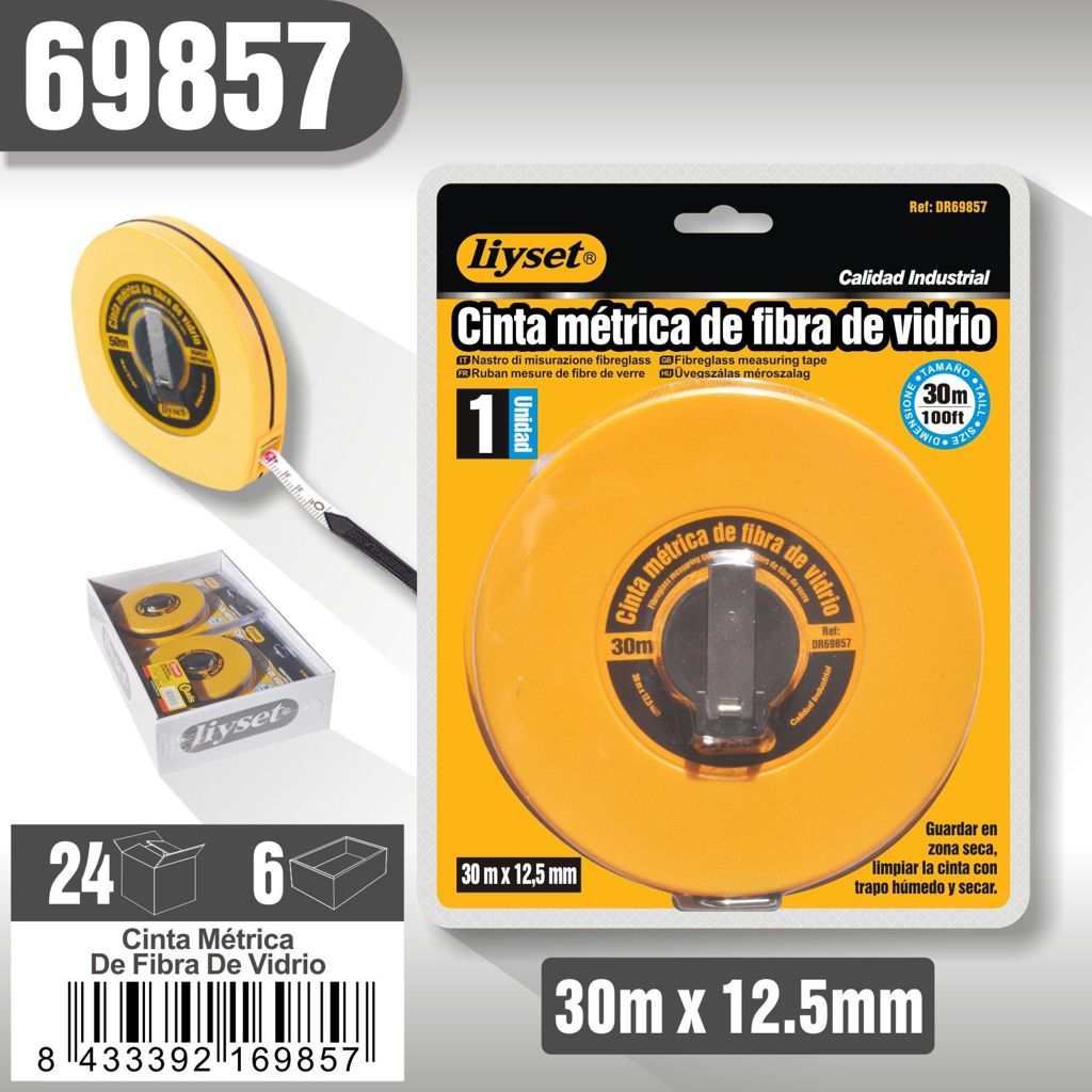 Liyset - Cinta Métrica de Fibra de Vidrio 30M