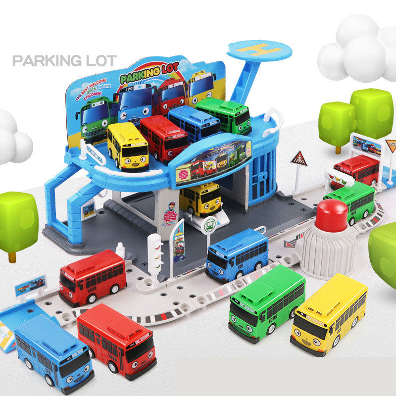 Juguetes - Juego de simulación de autobús escolar en estacionamiento de rieles - Zhibo
