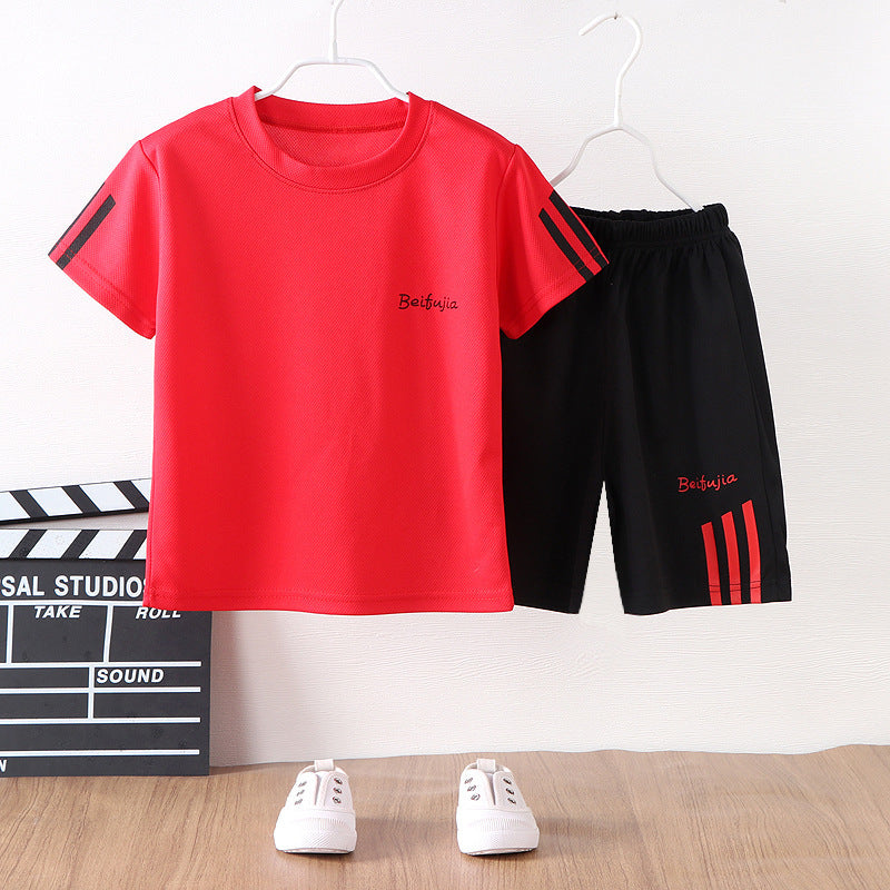 Traje deportivo informal de dos piezas de manga corta para escuela primaria - Zhibo