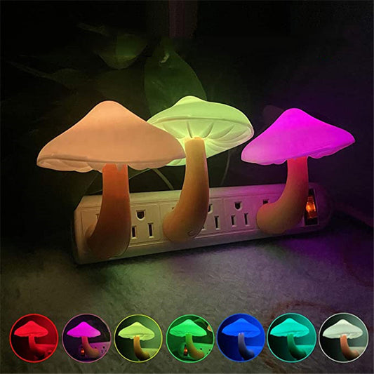 Lámpara de pared con luz nocturna LED tipo hongo