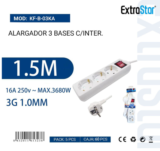 ExtraStar - Alargador 3 Bases c/Inter