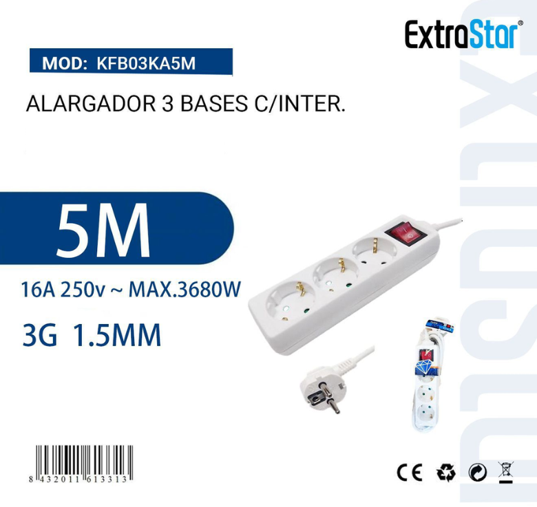 ExtraStar - Alargador 3 Bases C/Inter