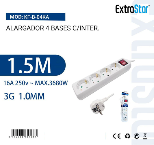 ExtraStar - Alargador 1.5M 4 Bases C/Inter.