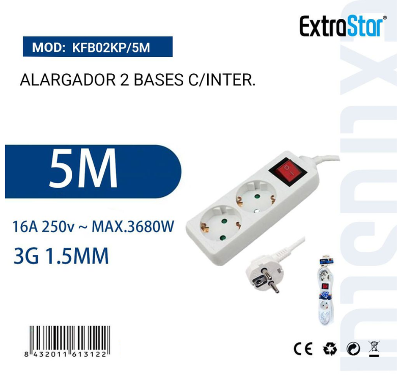 ExtraStar - Alargador 5M + 2 Bases C/Inter