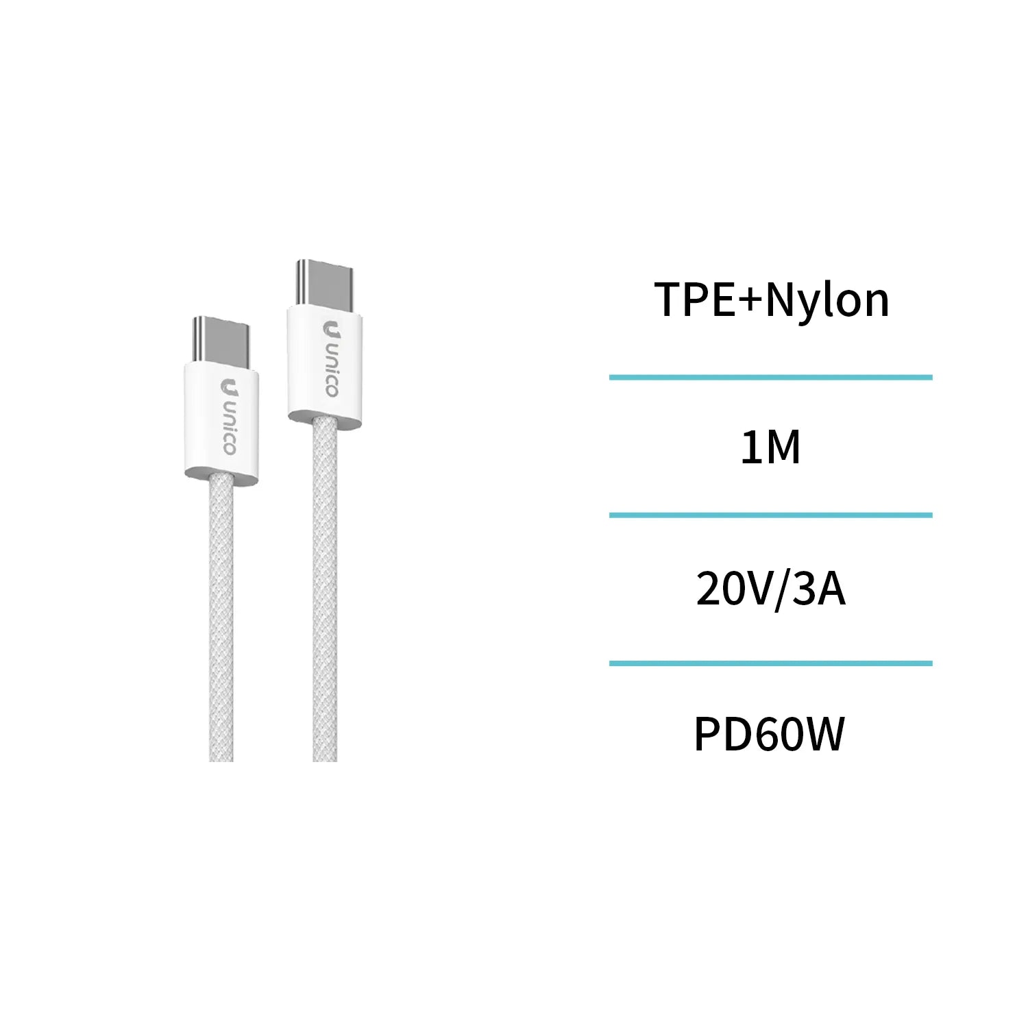 Único - Cable de carga rápida y datos - USB type-C a type-C