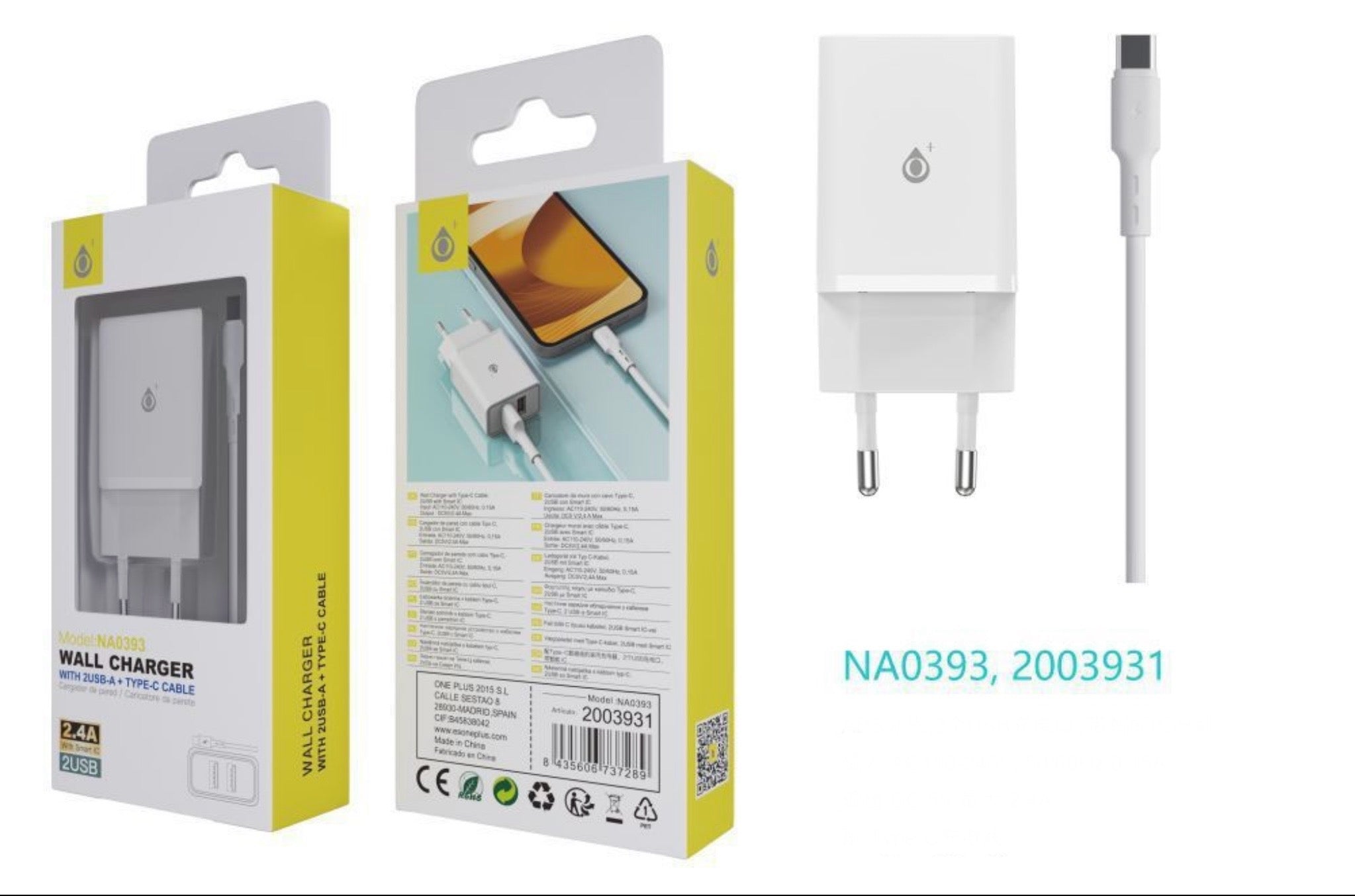 OnePLUS - Cargador de pared