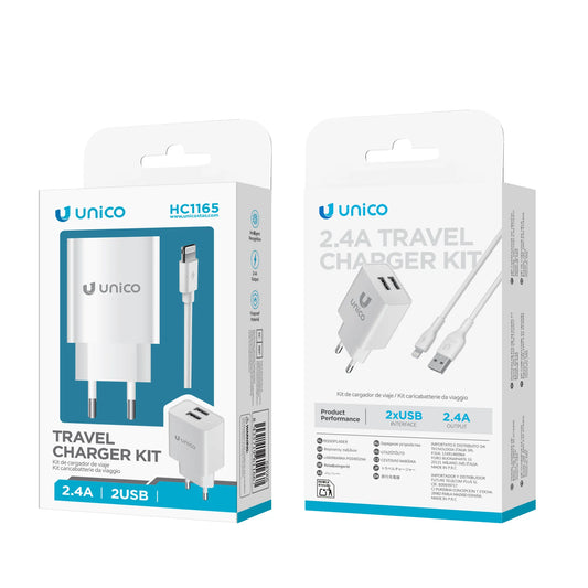 Único - Kit de cargador de Viaje con cable lightning
