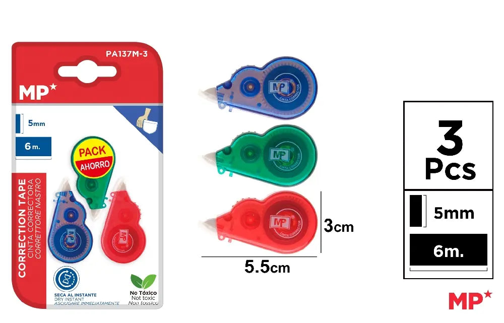 MP - CORRECTOR CINTA 5 mm x 6 m PACK AHORRO