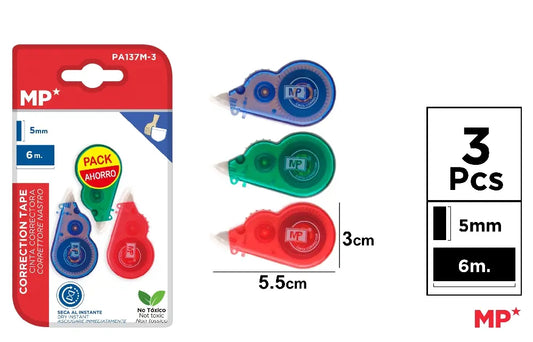 MP - CORRECTOR CINTA 5 mm x 6 m PACK AHORRO