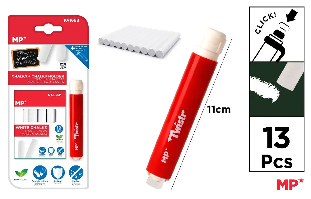 MP - TIZAS DE BLANCAS CON PORTA TIZA