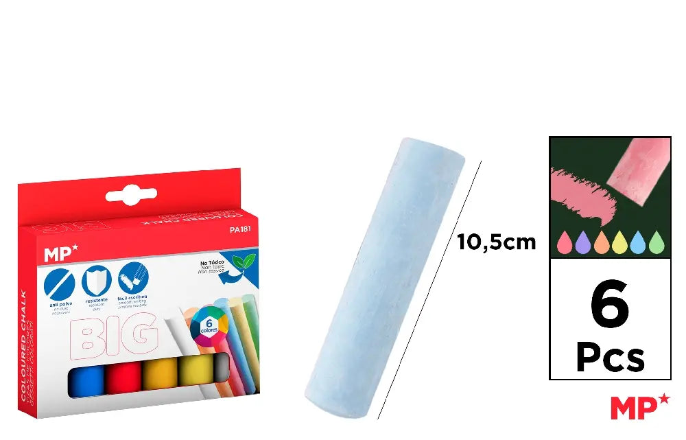 MP - TIZAS GIGANTES 6 COLORES