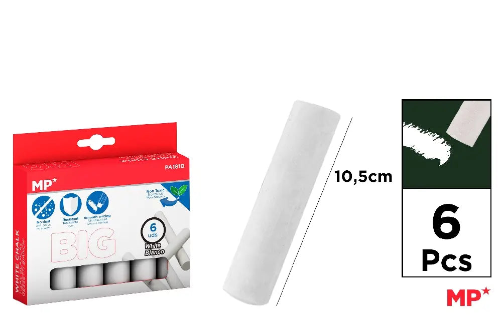MP - TIZAS GIGANTES 6 BLANCOS