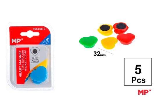 MP - IMÁN CORAZÓN COLORES 5 Uds