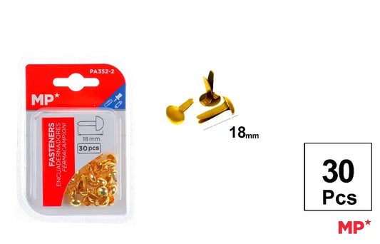MP - ENCUADERNADORES DORADO 18 mm 30 Uds