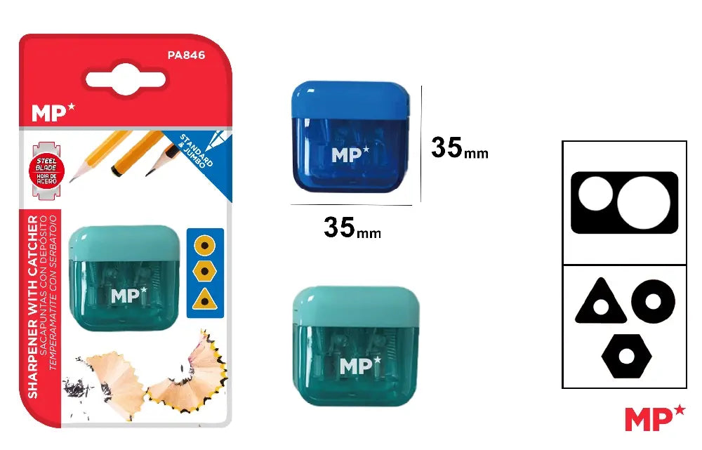 MP - SACAPUNTAS DOBLE CON TAPA Y DEPÓSITO