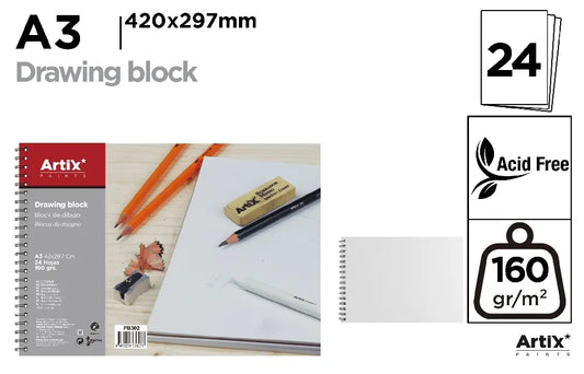 ArtiX - BLOCK DE DIBUJO 24 HOJAS A3