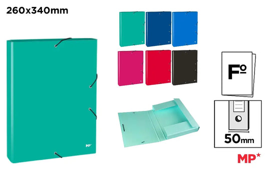 MP - CARPETA CON SOLAPA Y GOMAS ELÁSTICAS Fº AS