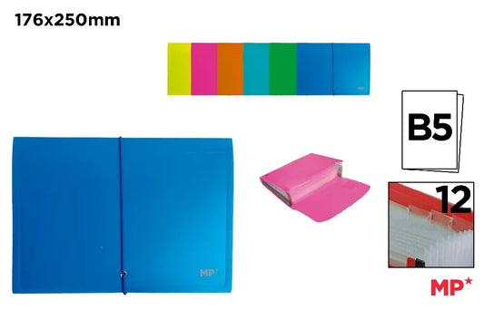 MP - CARPETA FUELLE CON GOMA B5 FLUORESCENTE
