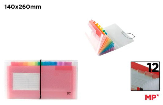 CARPETA FUELLE MULTICOLOR RECIBO CON GOMA