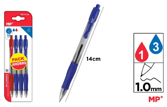 MP - BOLÍGRAFOS PUNTA 1.0 mm 4 Uds
