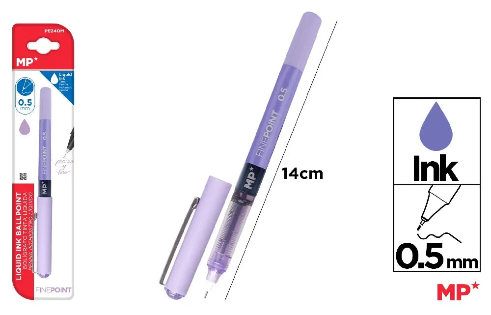 MP - BOLÍGRAFO TINTA LÍQUIDA PUNTA AGUJA MORADO