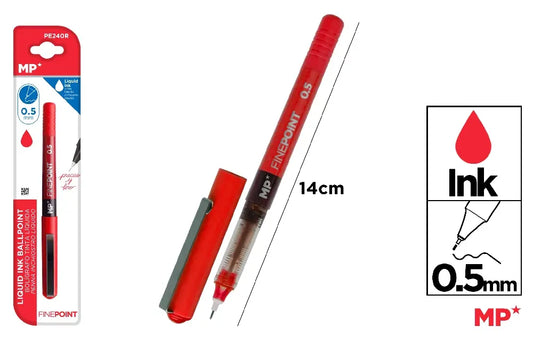 BOLÍGRAFO TINTA LÍQUIDA PUNTA AGUJA ROJO