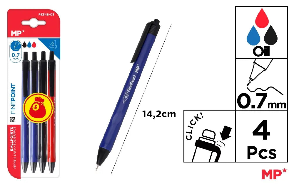 Mp - BOLÍGRAFO TINTA ACEITE 0.7 mm