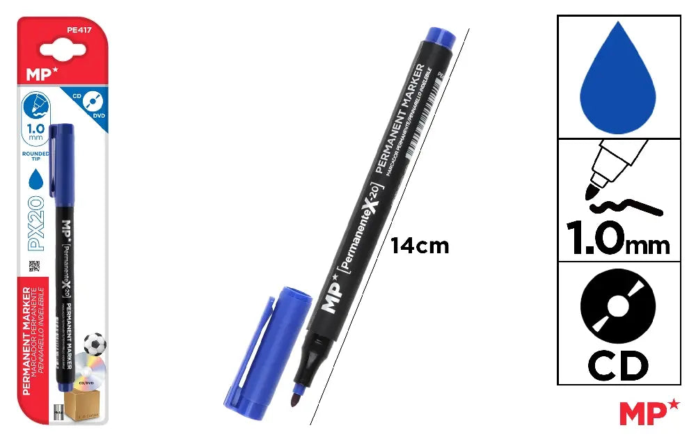 MP - MARCADOR CD PUNTA MEDIA AZUL