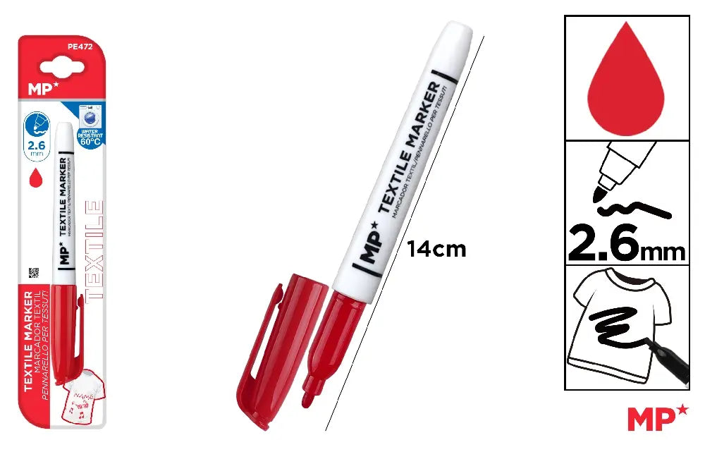 MP - MARCADOR DE TEXTIL ROJO