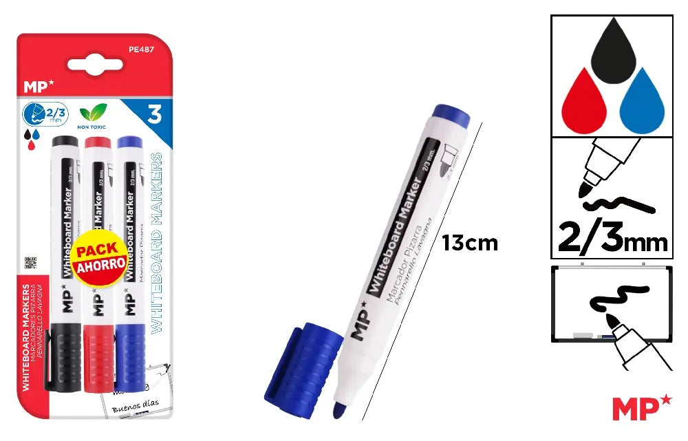 MP - MARCADOR PIZARRA 3 Uds. PACK AHORRO