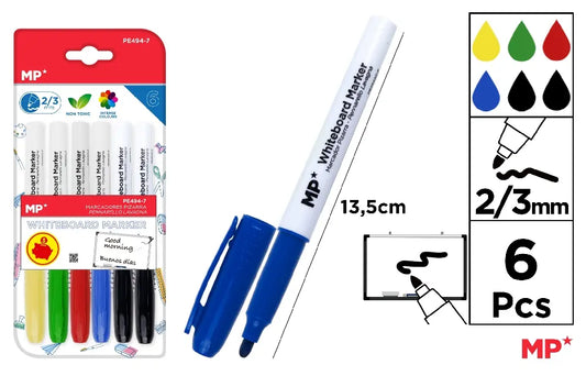 MP - MARCADOR DE PIZARRA 6 Uds. COLORES VARIA
