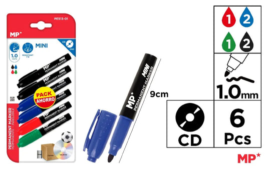MP - MARCADOR PERMANENTE MINI 6 Uds