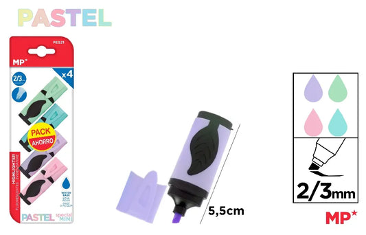 MP - MARCADOR PASTEL MINI 4 Uds. PACK AHORRO