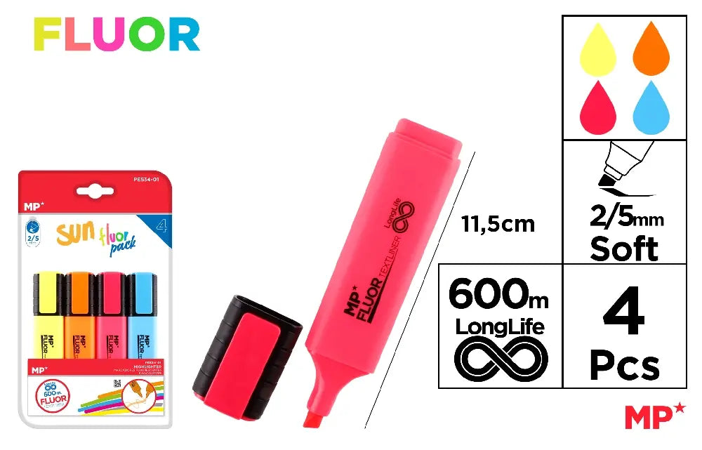 MP - MARCADOR TEXTLINER SUN PACK 4 Uds