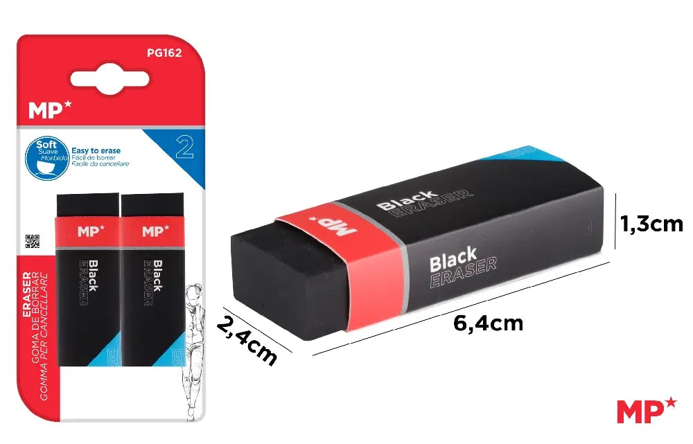 MP - BORRADOR DE LÁPIZ NEGRO 2 Uds